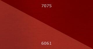 OX-A natural red anodizing sample on different alloys